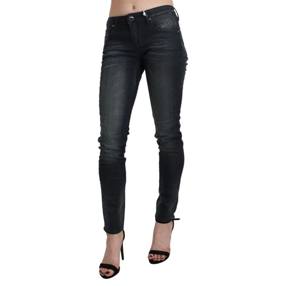 Acht Black Washed Low Waist Skinny Denim Women's Trouser